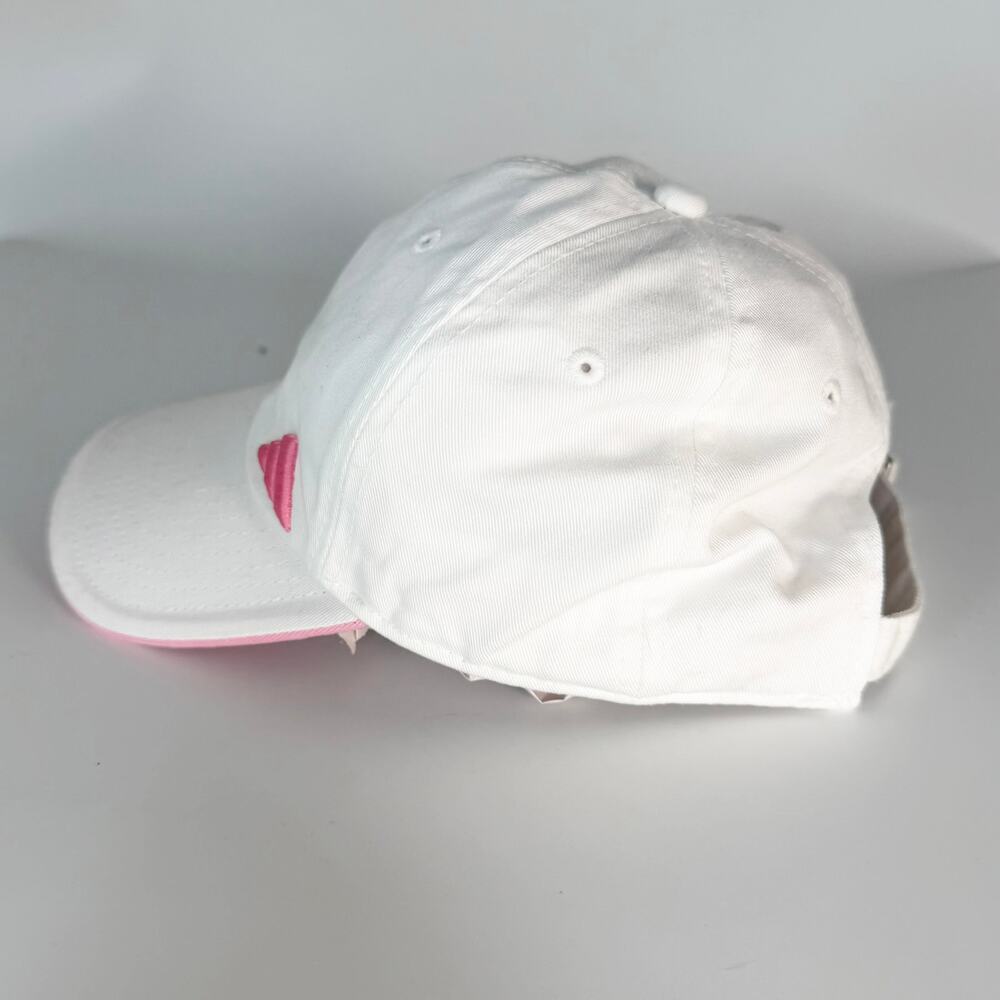 Adidas Adjustable Strapback Hat Baseball Cap Women White Pink - Picture 8 of 10